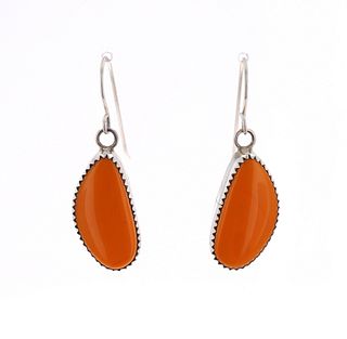 Navajo Sterling & Orange Jasper Earrings