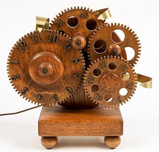 Vintage Clockwork Inc. Wooden Skeleton Clock