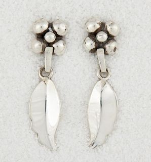 LaPaglia Silver Drop Earrings Marked Sterling 219