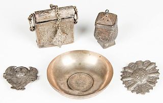 5 Middle Eastern Silver Artifacts
