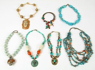 Estate Lot of Turquoise Costume Jewelry Necklaces