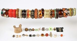 Estate Lot of Costume Jewelry Rings and Bracelets