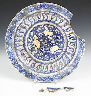 Antique Islamic Blue and White Bowl