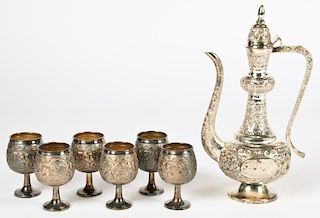 Persian Silver Tea Set