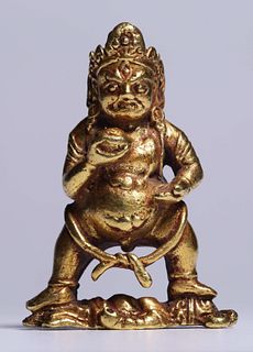 GOLD CASTED JAMBHALA BUDDHA