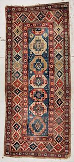 Antique Kazak Rug: 3'11'' x 9'1'', 119 x 279 cm