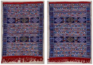Pair of Vintage Moroccan Kilims: 3'9" x 5'6" (115 x 167 cm)