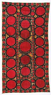 Antique Central Asian Suzani, 19th C