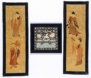 3 Antique Chinese Silk Embroideries