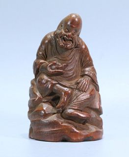 BAMBOO CARVED ARHAT STATUE