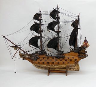 HMS Victory Large Wooden Ship Model.