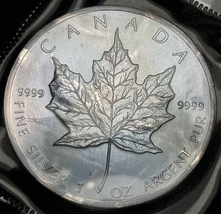1989 Canada $5 Maple Leaf .9999 Silver 1 ozt