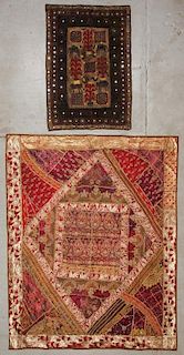 2 Antique Silk/Cotton Embroidered Panels, India