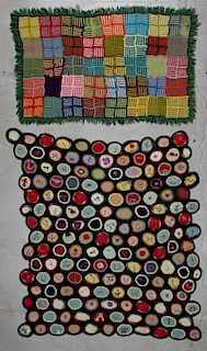 2 Colorful Vintage Crocheted Afghans