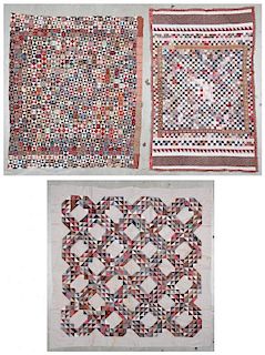 3 Vibrant Antique Patchwork Quilts