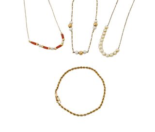 Group of 14k Yellow Gold Jewelry Items