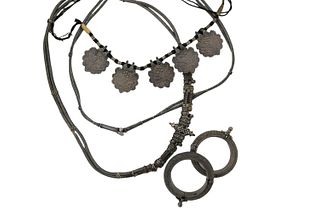 Ethnographic Silver Bracelets, Necklace, and Belts