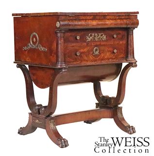 Rare Mahogany Sewing Table in the French Taste