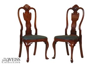 Pair of Queen Anne Walnut Side Chairs
