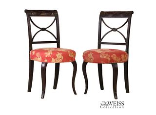 Pair of Classical Carved Mahogany Side Chairs