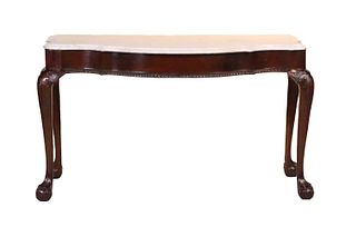 Chippendale Mahogany Marble Top Pier Table