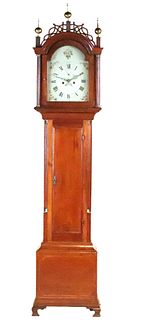 Federal Inlaid Cherrywood Tall Case Clock