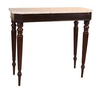 Federal Marble Top Mahogany Console Table
