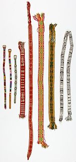 8 Fine Handwoven Ethnographic Textile Belts