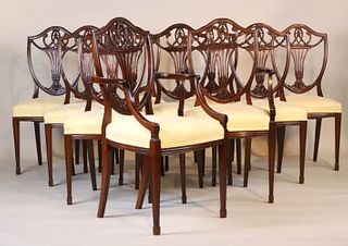 Ten George III Style Mahogany Dining Chairs