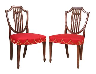 Pair of George III Mahogany Shield Back Chairs