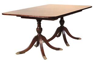 Regency Style Inlaid Mahogany Dining Table