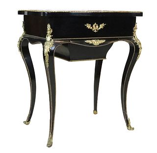 Napoleon III Ormolu-Mounted & Ebonized Side Table
