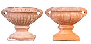 Pair of Terracotta Double-Handled Planters