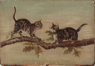 After Edgar Downs, Two Cats on a Branch