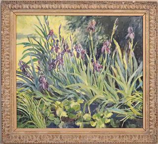 William Bartsch, Oil on Canvas, "Iris Bed"