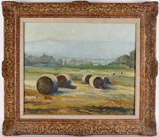 William Bartsch, Oil on Canvas, Hay Bales