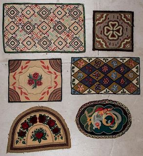 6 Antique & Vintage Hooked Rugs