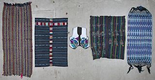 5 Fine Vintage Guatemalan Ikat Textiles