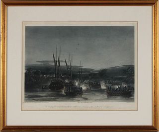 Three Henry Pyall Engravings of Maritime Battles