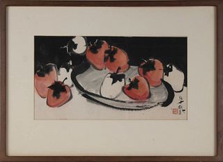 C.C. Wang, Ink Wash and Color, "Persimmons"