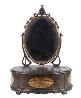 Chinese Export Black Lacquer Dressing Mirror
