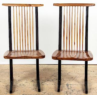 Pair Conoid Style Chairs After Nakashima