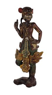 Southeast Asian Painted Carved Wood Figure