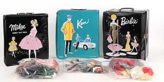 Vintage 1960s Barbie, Midge, Ken and Skippy Dolls