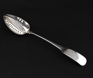 Irish Sterling Silver Slotted Gravy Serving Spoon
