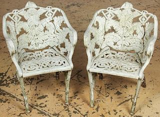 2 Fern Pattern Garden Chairs