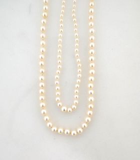 14K White Gold Clasp and 7mm Pearl Necklace