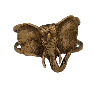 Alkemie Patinated Metal Elephant Cuff Bracelet