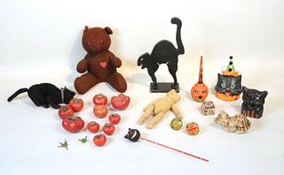 Group of Vintage Halloween and Autumn Decorations