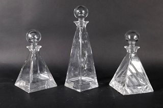 Three Modern Crystal Decanters